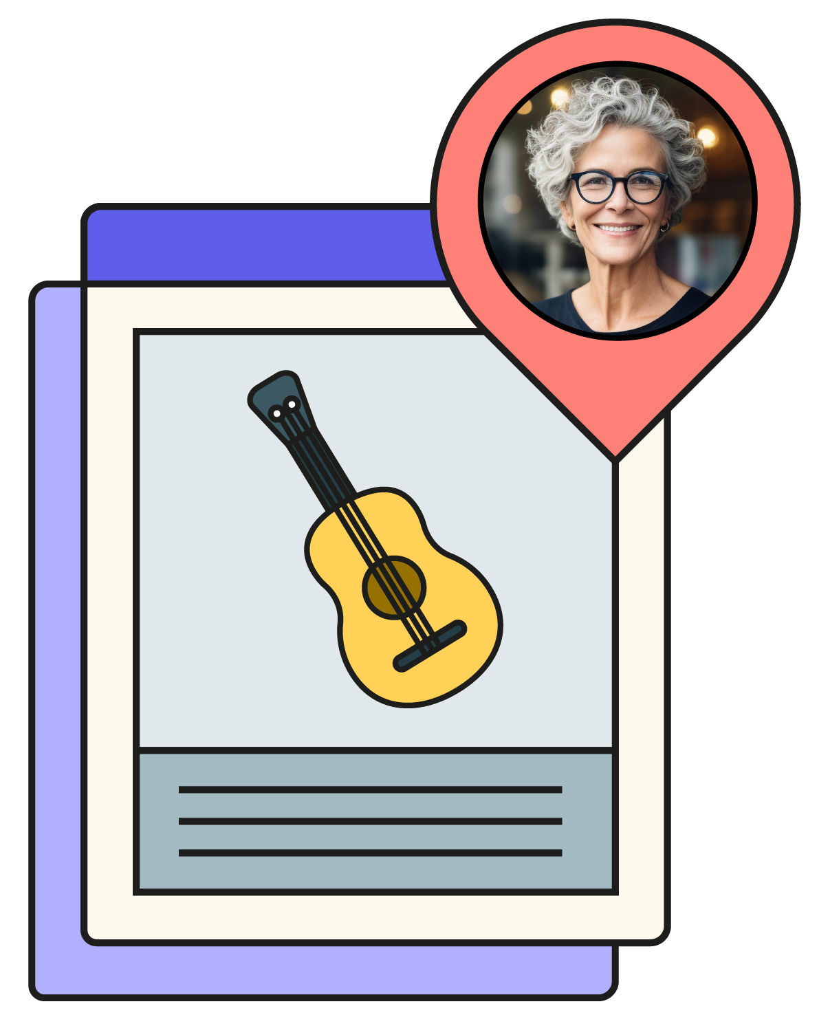 #width=300px; picture of user Sarah