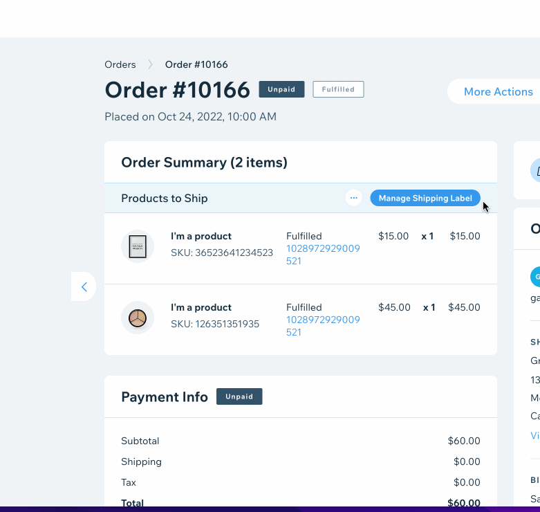 Shippo Shipping Elements user interface