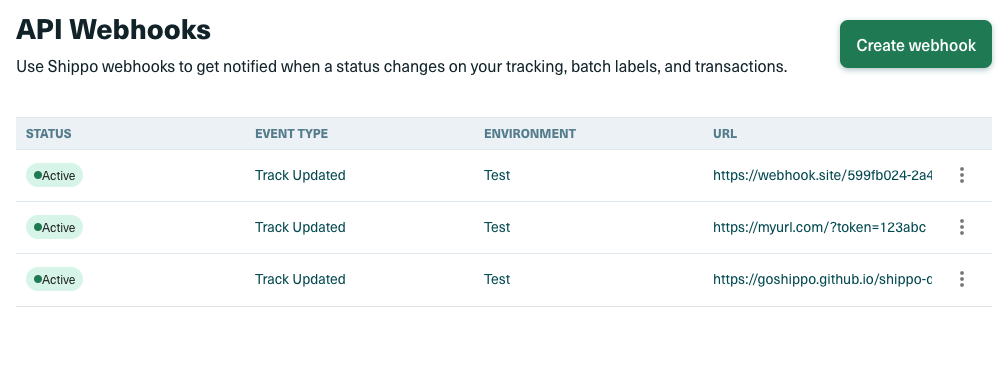 Webhooks Sample Screenshot